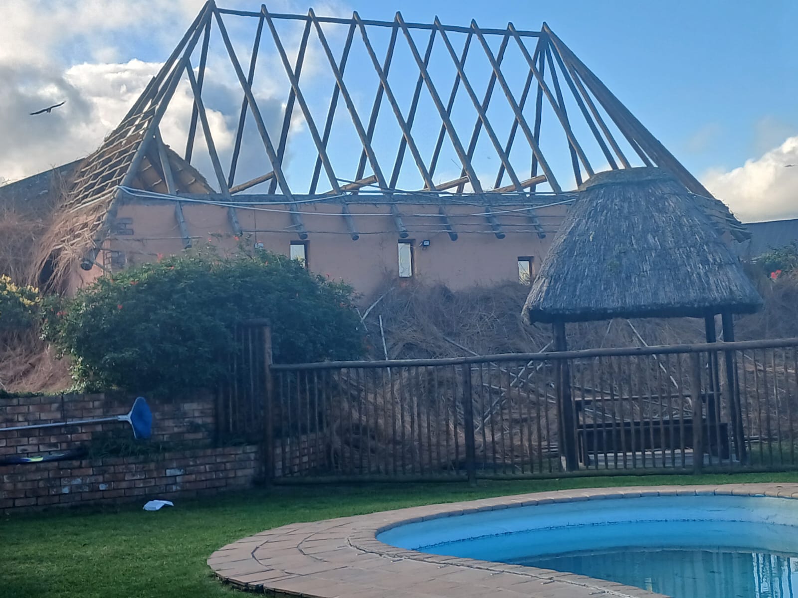 Exposed roof structure during the Greenfountain Resort project
