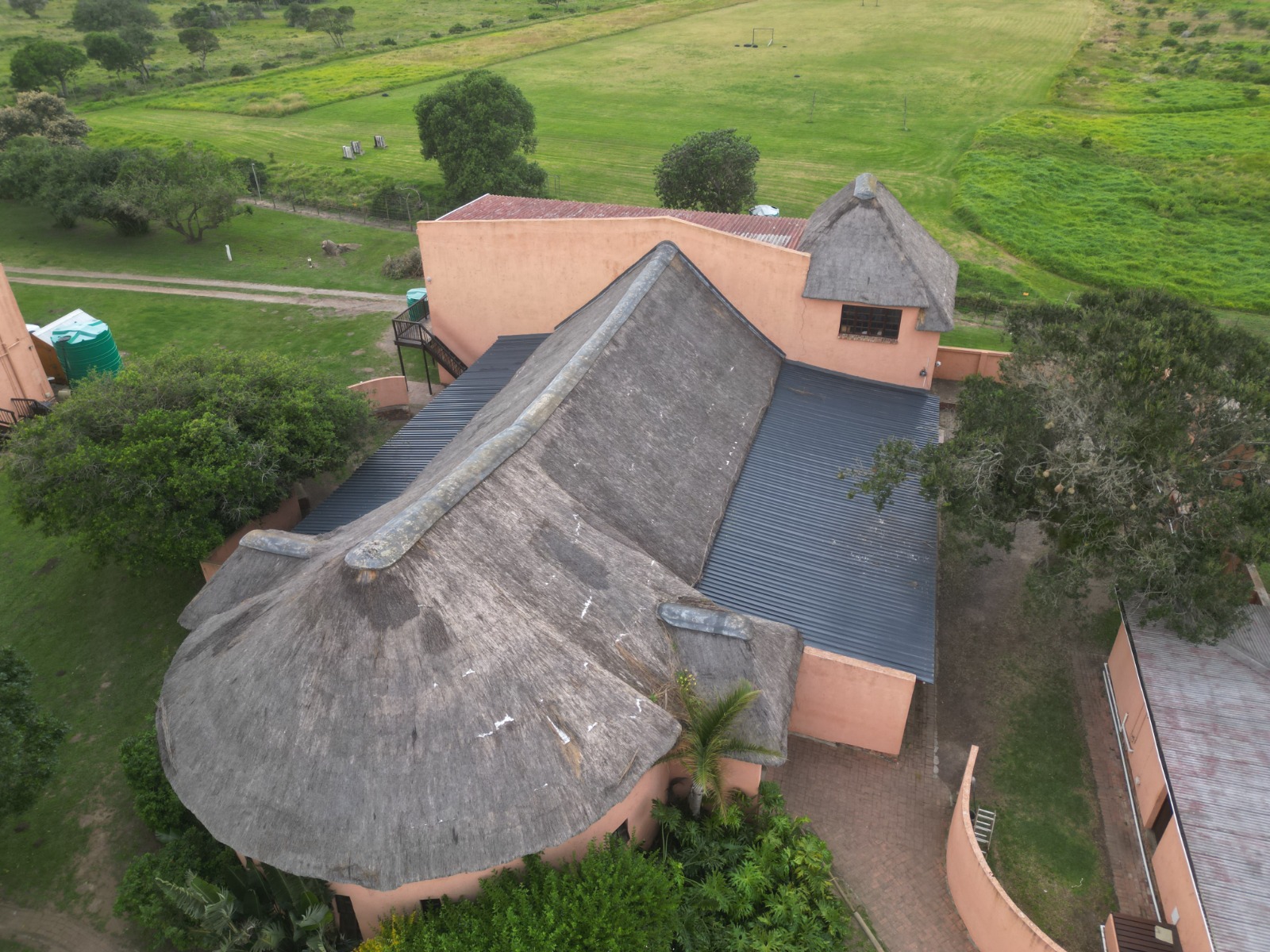 Drone view of the Greenfountain Resort roofing project