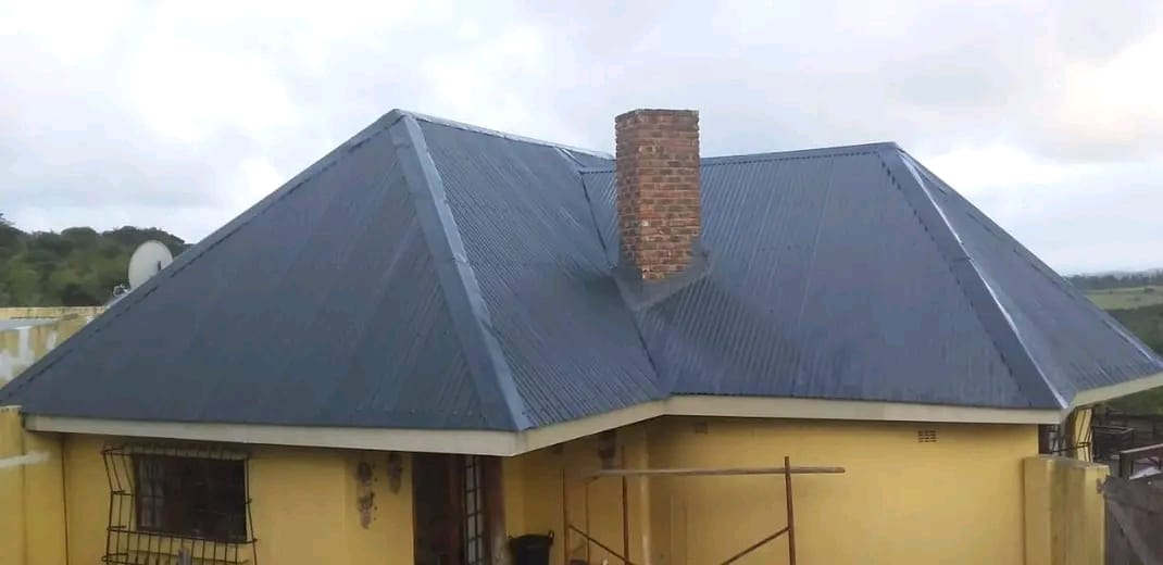 Completed charcoal roof sheeting